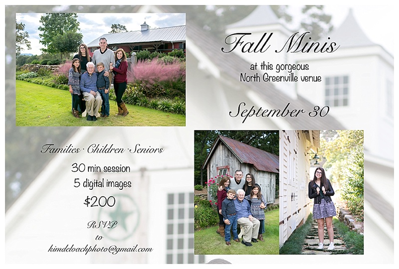 September 30 Mini Sessions